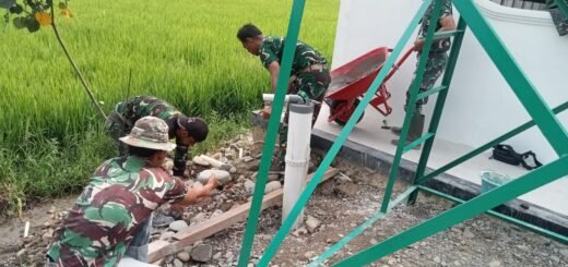 Satgas TMMD Ke-129 Kodim 0102/Pidie Lengkapi Sumur Bor dengan Pembangunan Tempat Wudhu Masjid Al Furqan