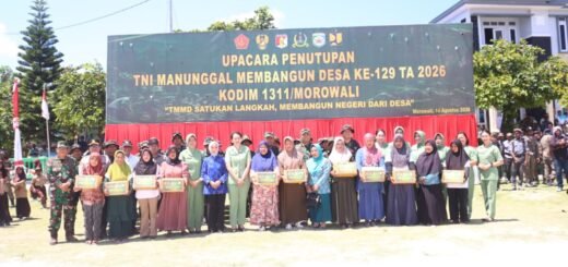 Bakti Sosial 500 Paket Sembako Warnai Penutupan TMMD Ke-129 Kodim 1311/Morowali