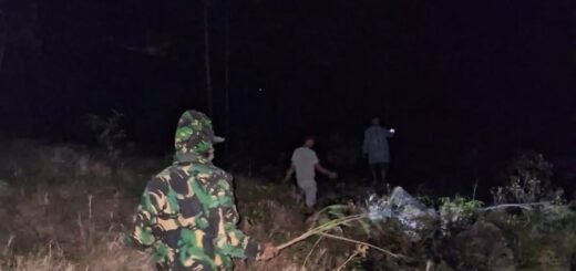 Babinsa Koramil 1625-02/Aimere Bersama Masyarakat Bahu-Membahu Padamkan Kebakaran Hutan di Desa Tiwuriwu