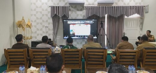 DANDIM 0302/INHU HADIRI VIDCON RAKOR PENANGGULANGAN KARHUTLA TAHUN 2026