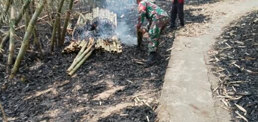 Aksi Bersama Babinsa dan Warga Cegah Kebakaran Kebun Bambu di Jehem