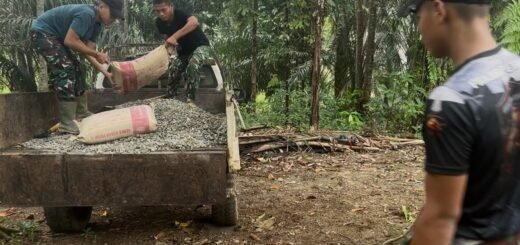 Prajurit TNI Gencar Kumpulkan Material untuk Pembangunan TMMD di Landak