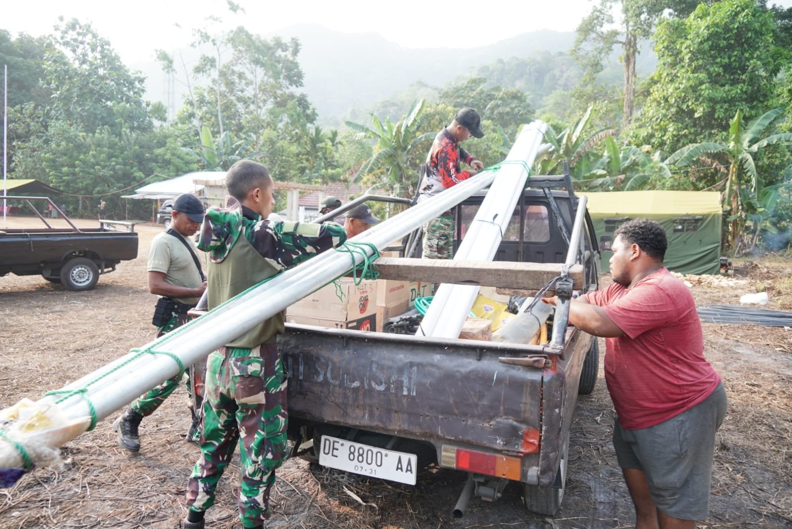Kesiapan Logistic Material TMMD Awali Pembangunan di Ambon dengan Baik