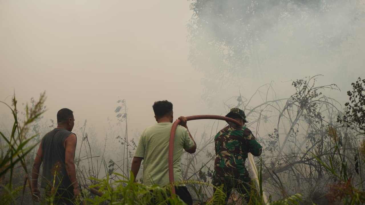 Sinergi Kodim 1015/Sampit dan Posko Karhutla Lawan Kebakaran Hutan di Kotim