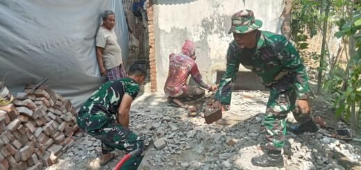 Pekerjaan Awal Rumah Suparlan Dimulai oleh Satgas TMMD di Tulungagung