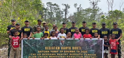 Yonif TP 859/RBK Gelar Aksi Bersama Masyarakat untuk Pembangunan Gereja GKI Maranata